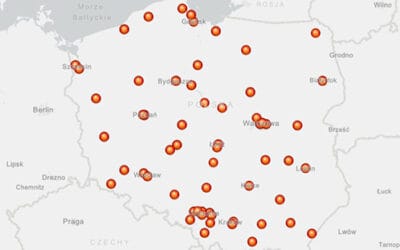 Zakupy WOŚP na mapie Esri